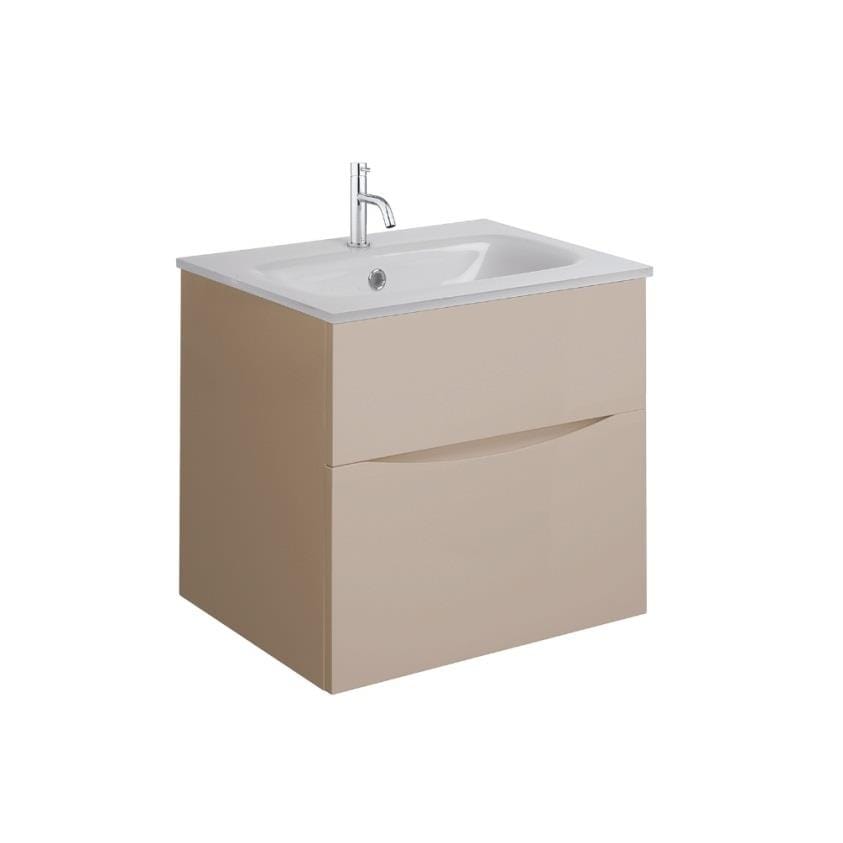Crosswater Wall Mounted Vanity Unit Crosswater Glide II Wall Mounted Two Drawer Vanity Unit with Basin