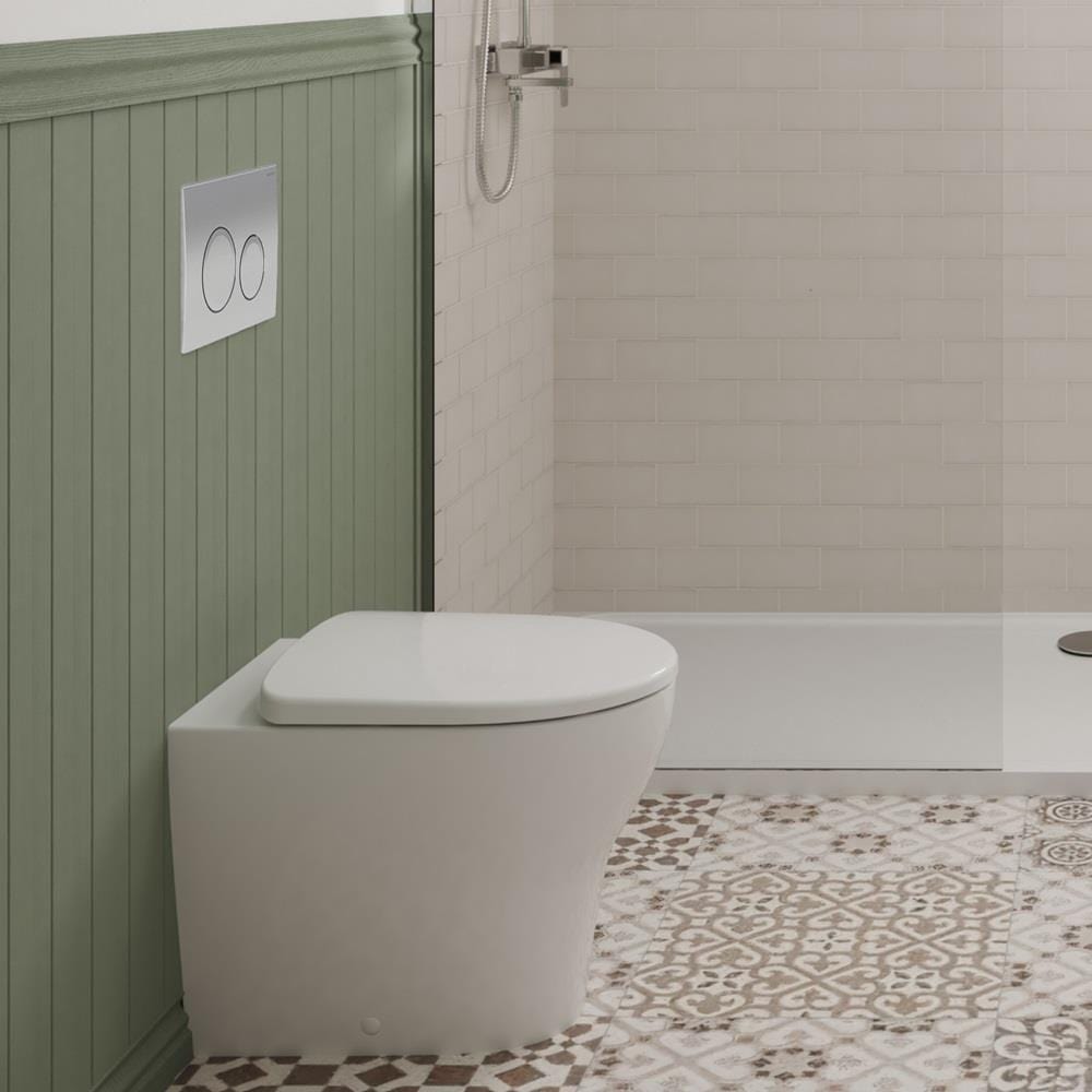 UK Bathroom Store Back To Wall Toilet Geberit Selnova Back-to-Wall Toilet with Concealed Cistern, Flush Plate and Soft Close Seat Pack