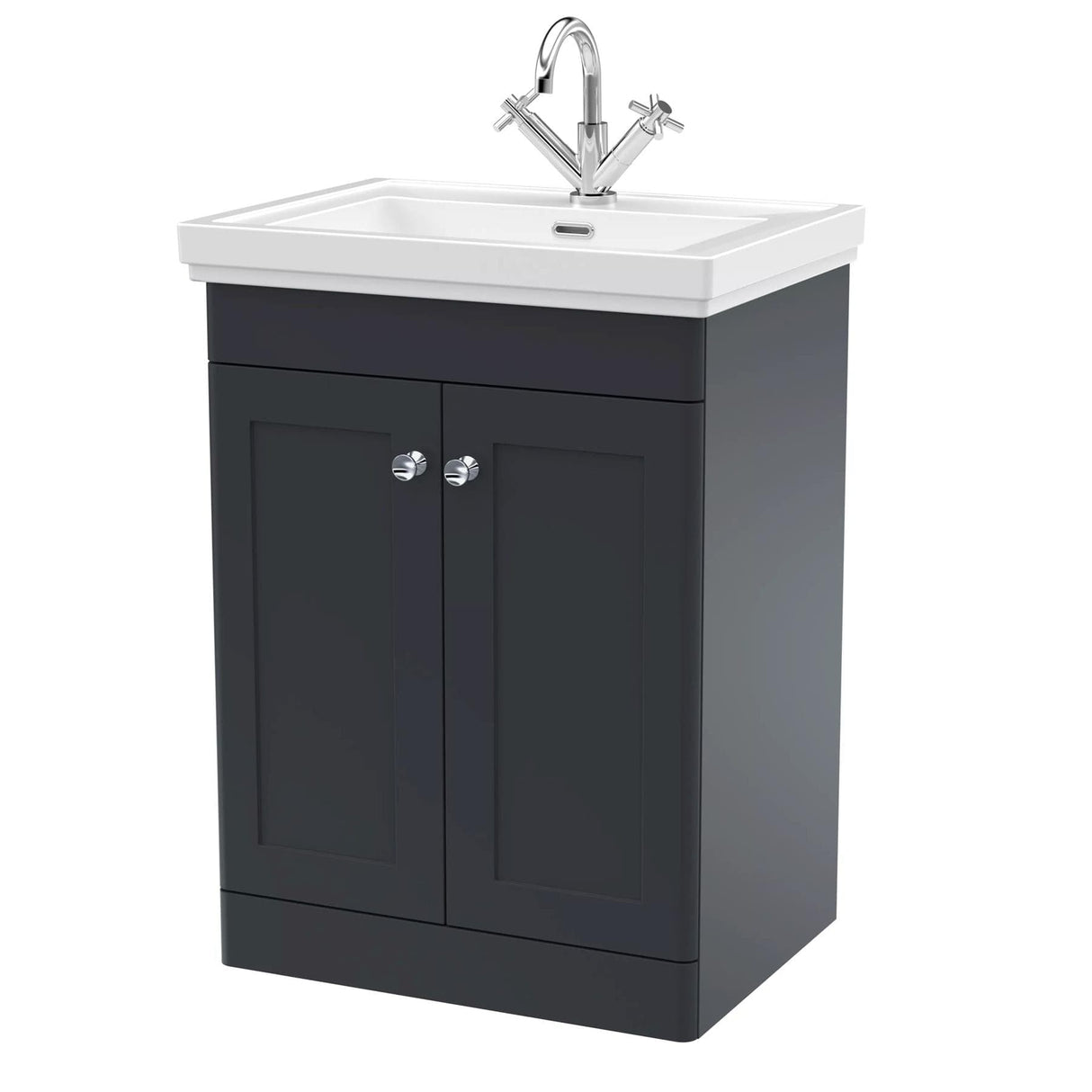 Aquarius Bathrooms Floor Standing Vanity Unit Aquarius Leighton 500mm Floor Standing Two Door Vanity Unit with Basin