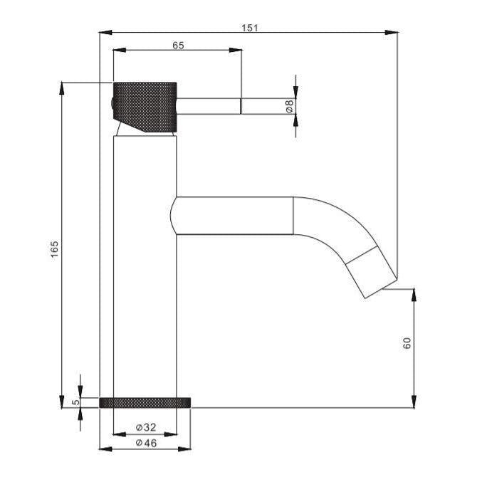 Crosswater MPRO Basin Mixer Tap with Knurled Handle