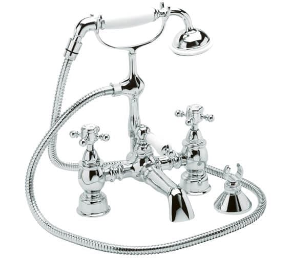 Heritage Bath Shower Mixer Chrome Heritage Hartlebury Bath Shower Mixer with Shower Handset