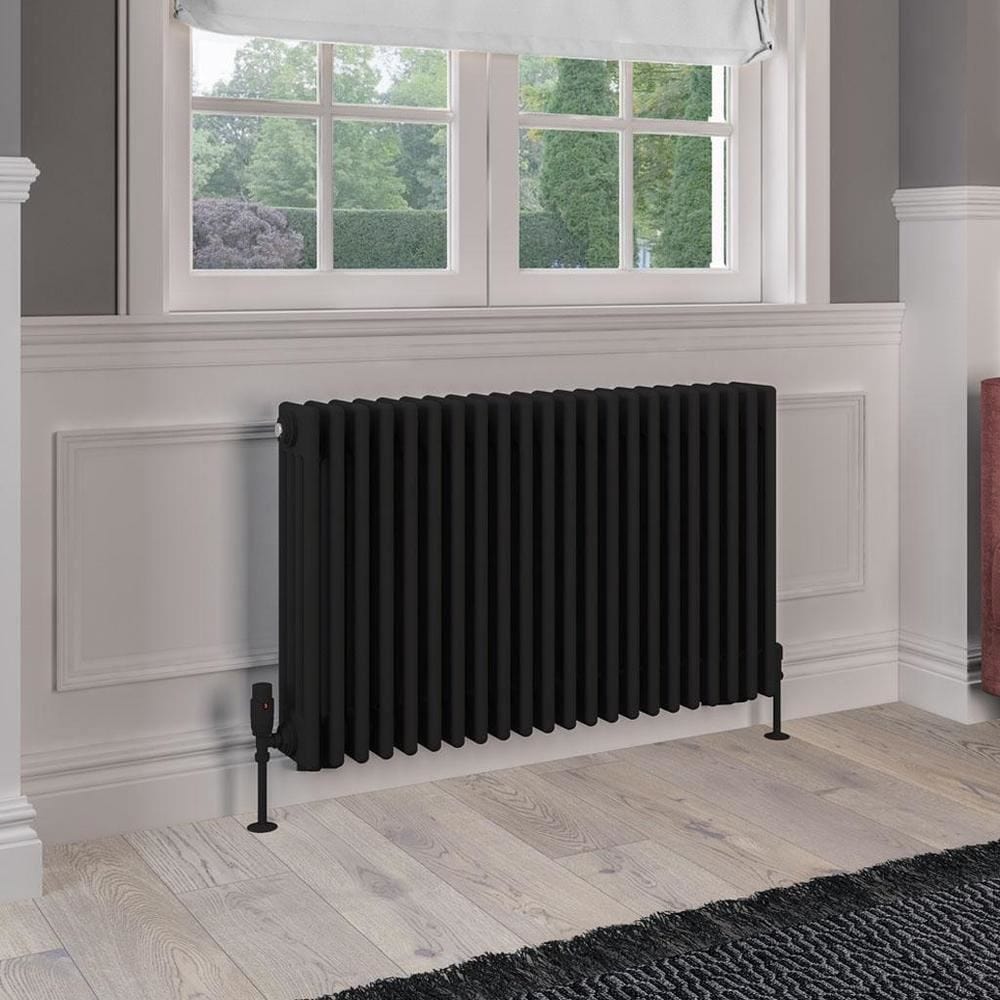 Eastbrook 600 x 1010 / Central Heating Eastbrook Rivassa Traditional 4 Column Radiator in Matt Black
