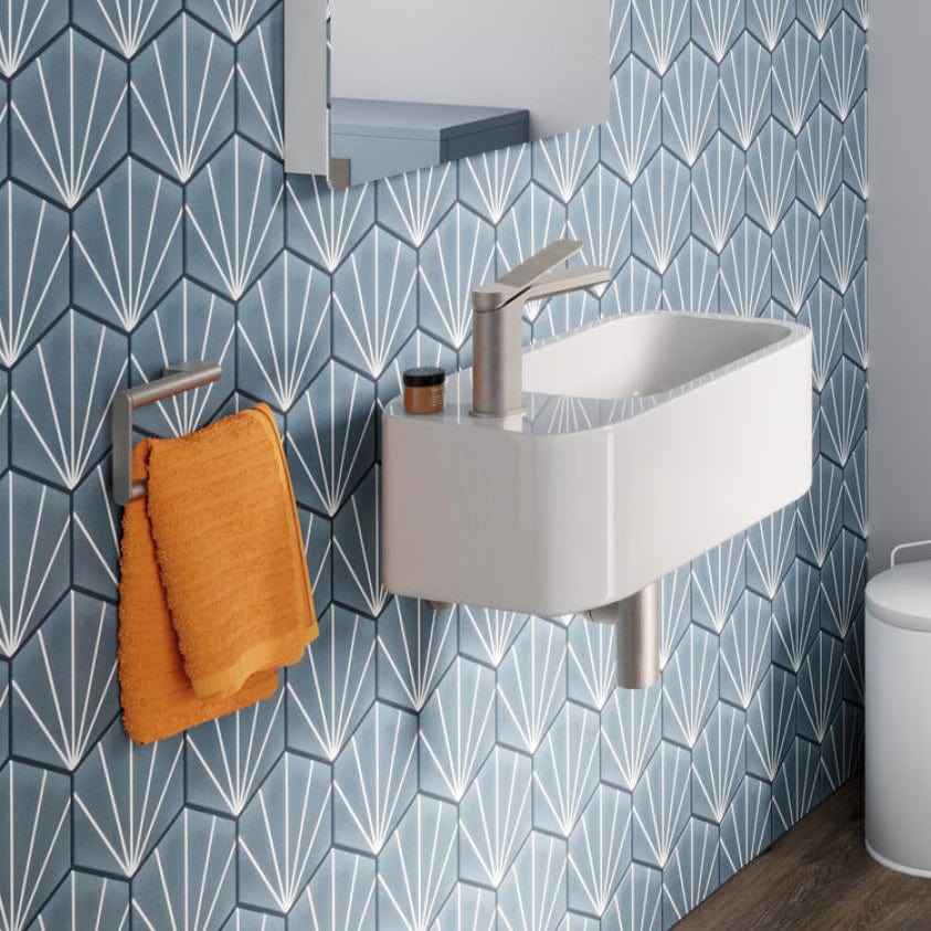 Crosswater Cloakroom Basin White Gloss / Left Handed Crosswater Popolo Cloaroom Basin