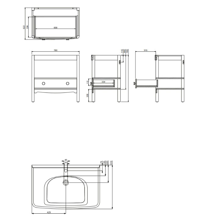 Burlington Floor Standing Vanity Unit Burlington Guild Floor Standing 850mm Vanity Unit with Basin