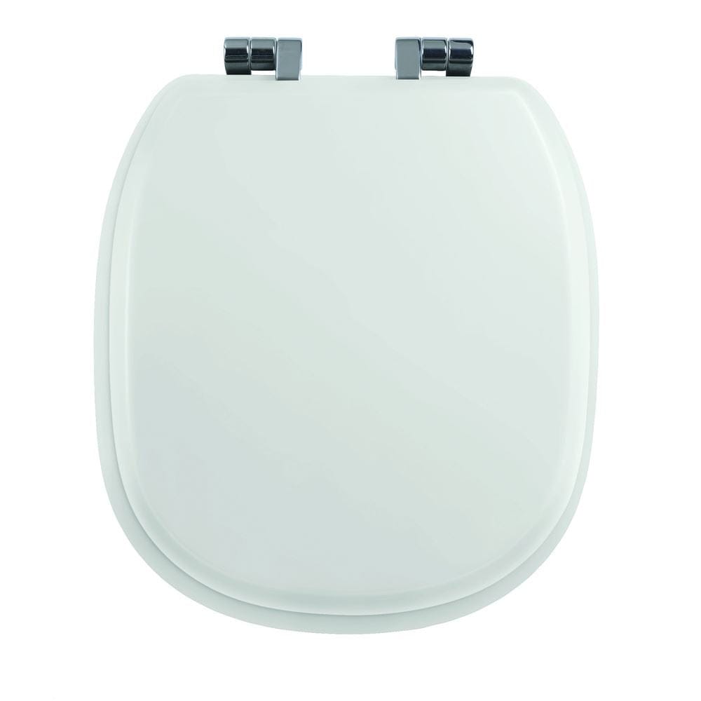 Imperial Toilet Seat White / Chrome Imperial Radcliffe Solid Wood Painted Toilet Seat with Soft Close Hinges