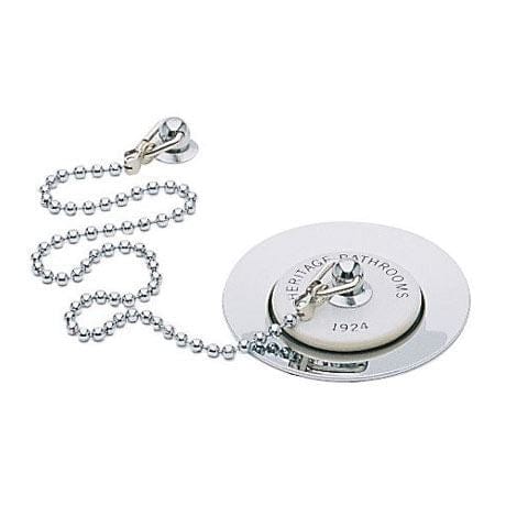 Heritage Basin Waste Chrome / Ornate Porcelain Plug Heritage Basin Waste with Stowaway Plug and Chain