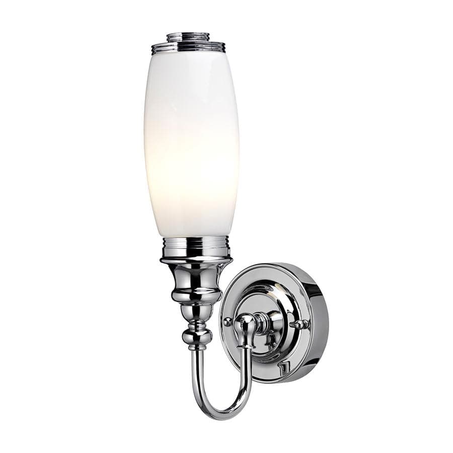 Burlington Bathroom Lighting Burlington LED Ornate Bathroom Wall Light with Opal Glass Tube Shade