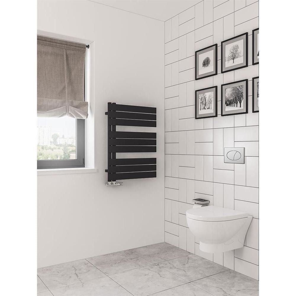 Eastbrook Designer Towel Rail 800 x 600 / Central Heating Eastbrook Helmsley Straight Vertical Designer Towel Rail in Matt Black