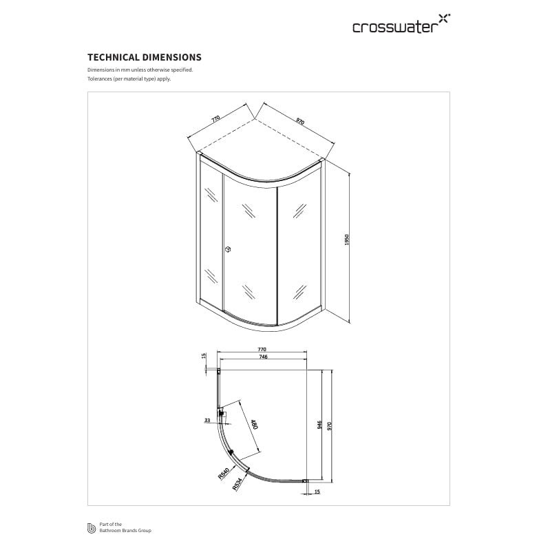 Crosswater Quadrant Shower Enclosure Crosswater Clear 6 Quadrant Shower Enclosure