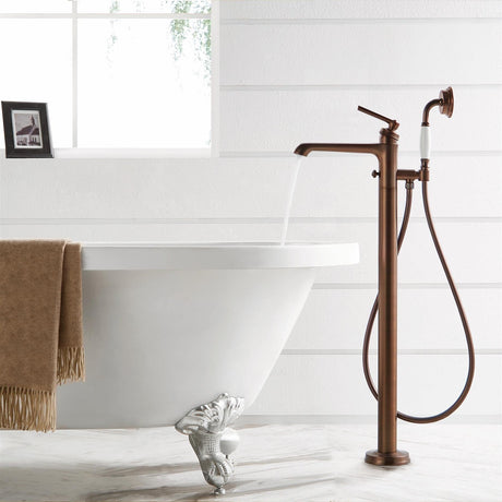 Flova Freestanding Bath Filler Oil Rubbed Bronze Flova Liberty Floor Standing Bath and Shower Mixer