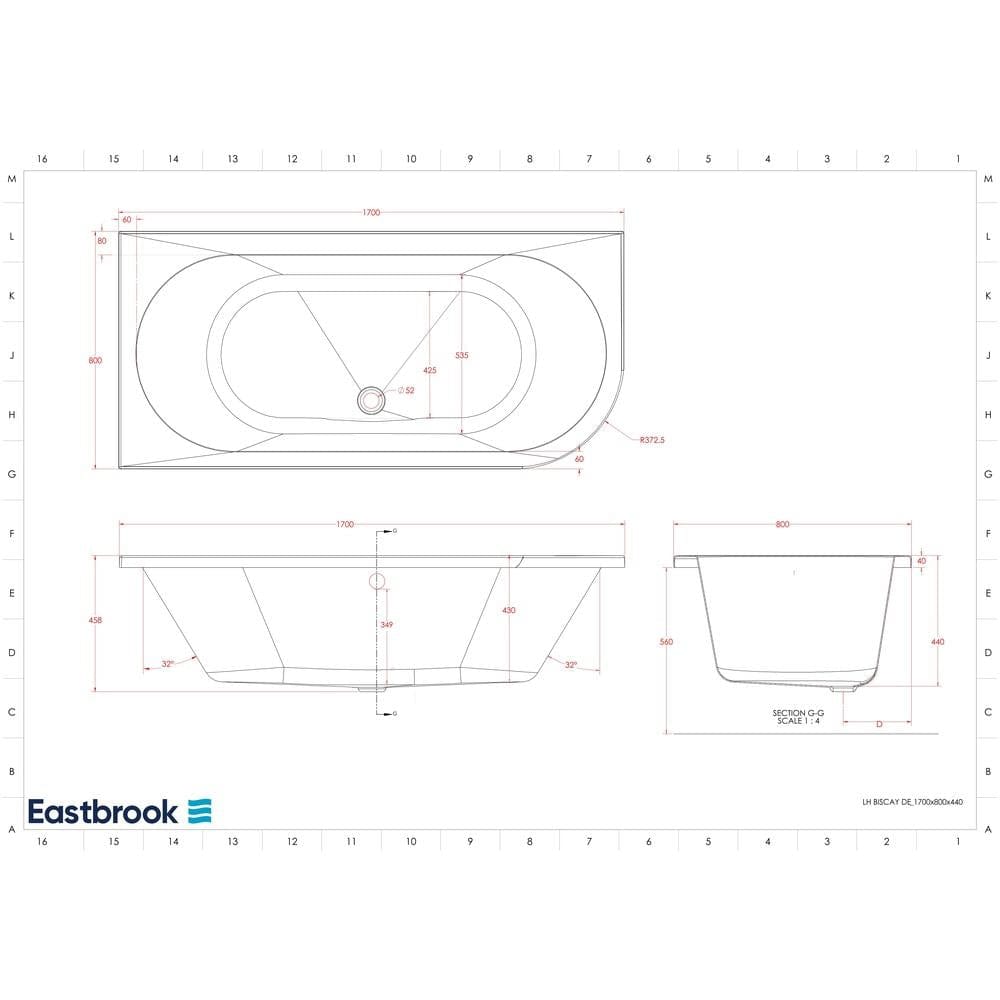 Eastbrook Double Ended Bath Eastbrook Biscay Double Ended Bath with Curved End