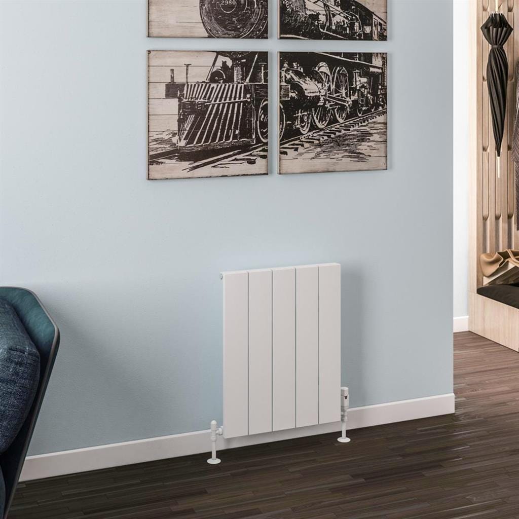 Eastbrook Panel Radiator 600 x 470 / Central Heating Eastbrook Rosano Straight Horizontal Aluminium Radiator in Matt White