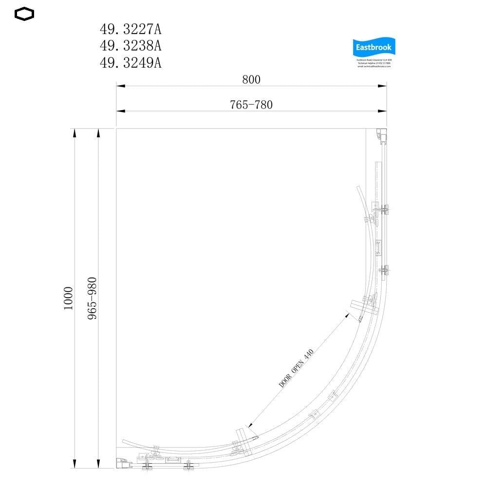 Eastbrook Quadrant Shower Enclosure Eastbrook Corniche 2000 8mm Quadrant Shower Enclosure