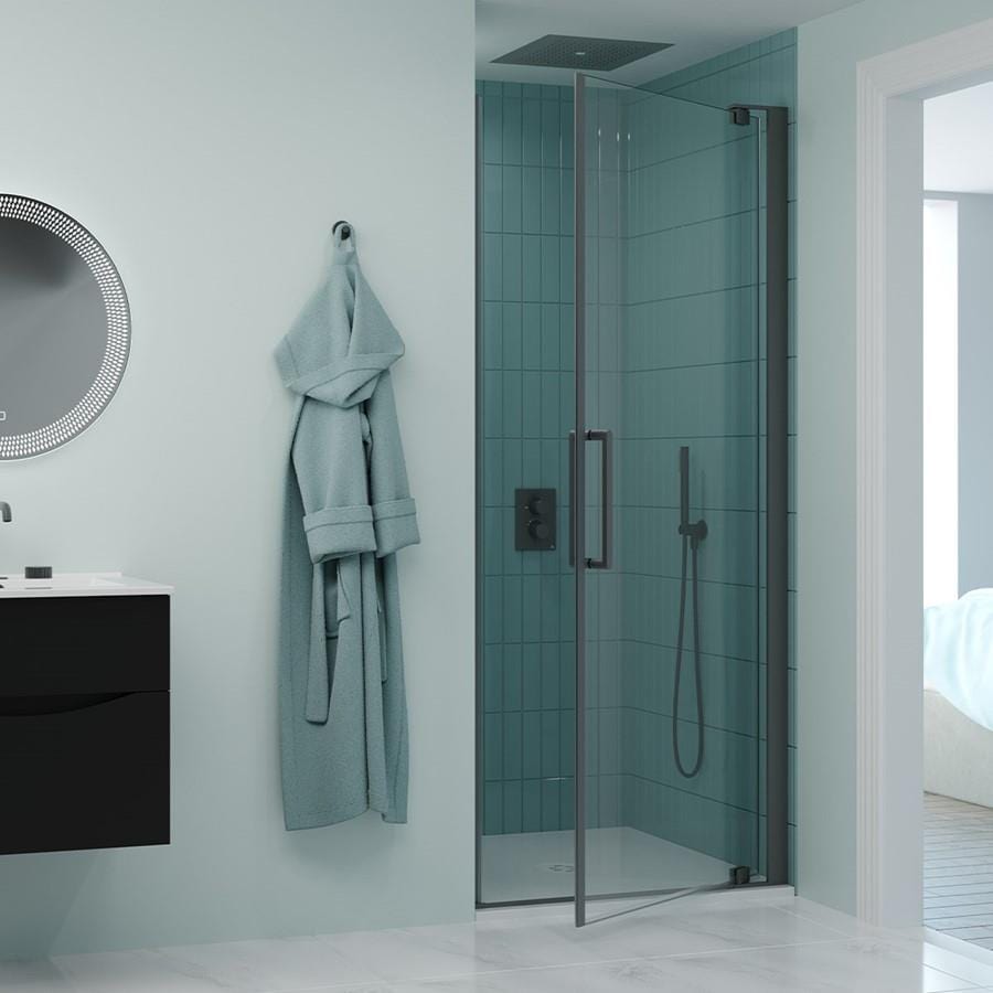 Crosswater Pivot Shower Door Slate / 900mm Crosswater Optix 10 Pivot Shower Door