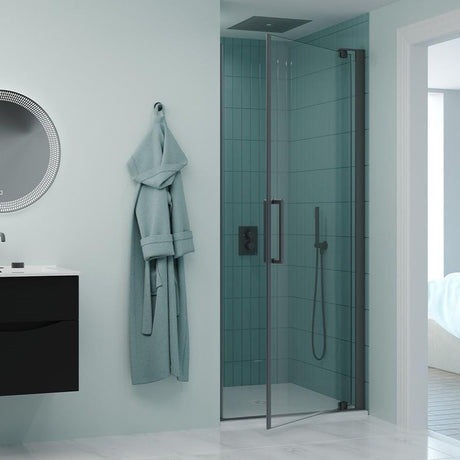 Crosswater Pivot Shower Door Slate / 900mm Crosswater Optix 10 Pivot Shower Door