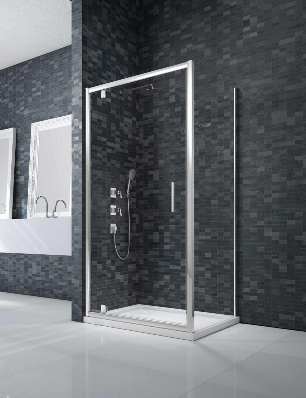 UK Bathroom Store Merlyn Ionic Essence Framed Pivot Shower Door in Chrome