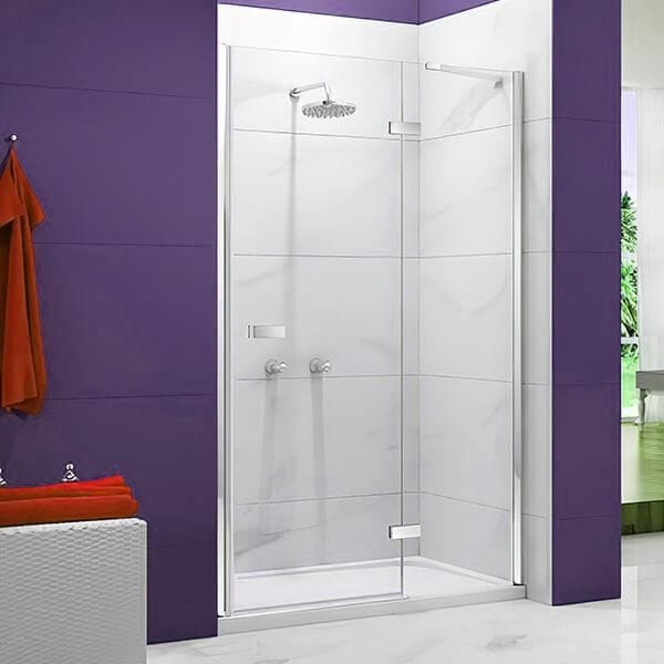 Merlyn Hinged Shower Door Chrome / 1000+ adj (1000-1040mm) Merlyn Ionic Essence Frameless Hinged Shower Door and Inline Panel