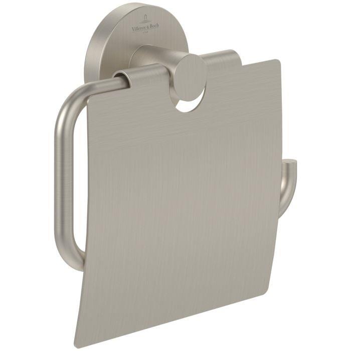 Villeroy & Boch Toilet Roll Holder Brushed Nickel Matt Villeroy & Boch Elements - Tender Toilet Roll Holder with Cover