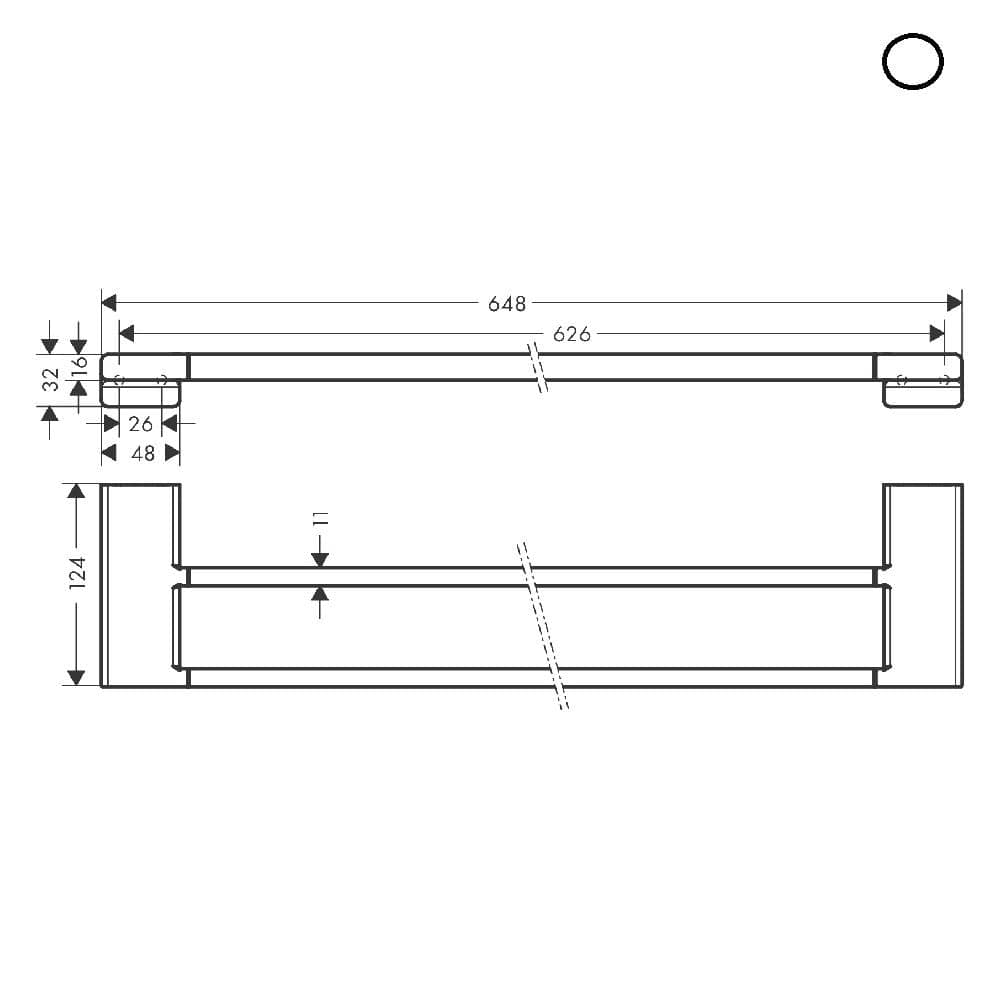 UK Bathroom Store Towel Rails and Rings Hansgrohe Addstoris Double Bath Towel Rail