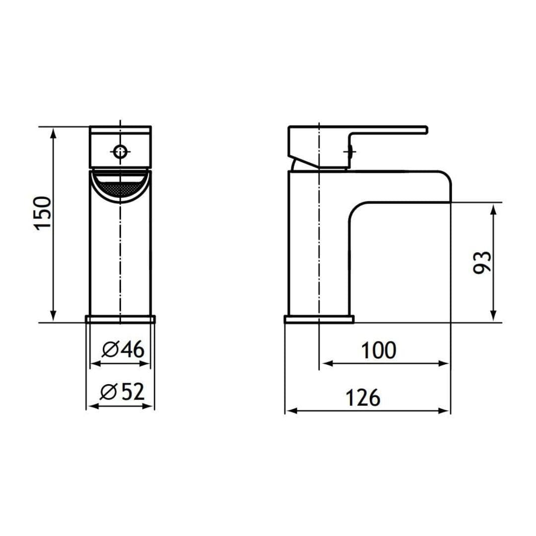 Aquarius Mono Basin Tap Aquarius Horseshoe Waterfall Mono Basin Mixer Tap with Waste