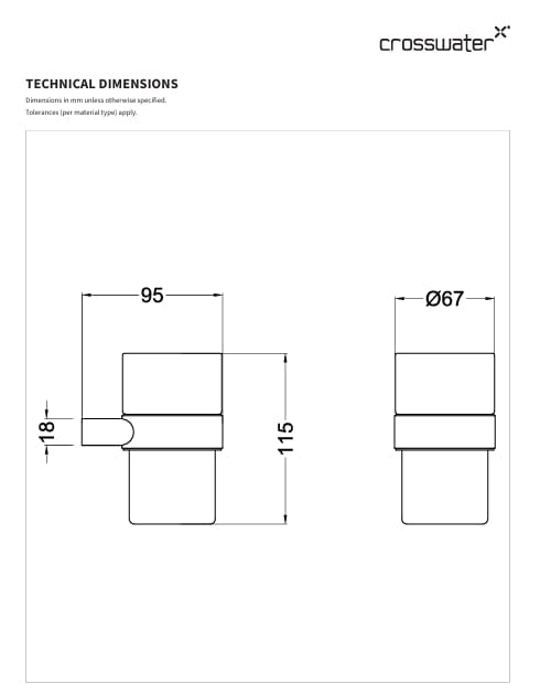 Crosswater Toothbrush Holder Crosswater MPRO Tumbler Holder in Chrome