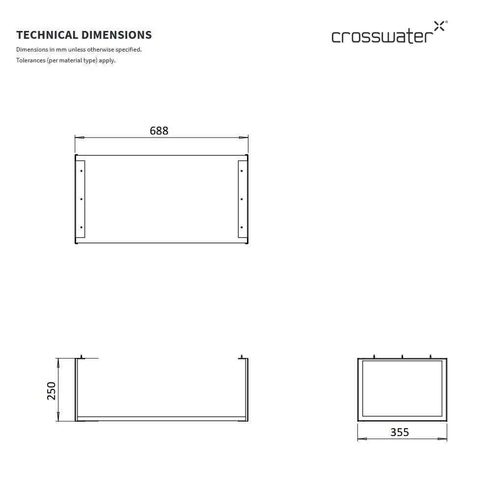 Crosswater Bathroom Furniture Accessory Crosswater Mada Optional Shelf and Frame