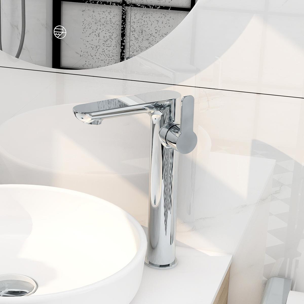 Imex Mono Basin Tap Imex Alma Tall Single Side Lever Basin Mixer Tap with Clicker Waste in Chrome