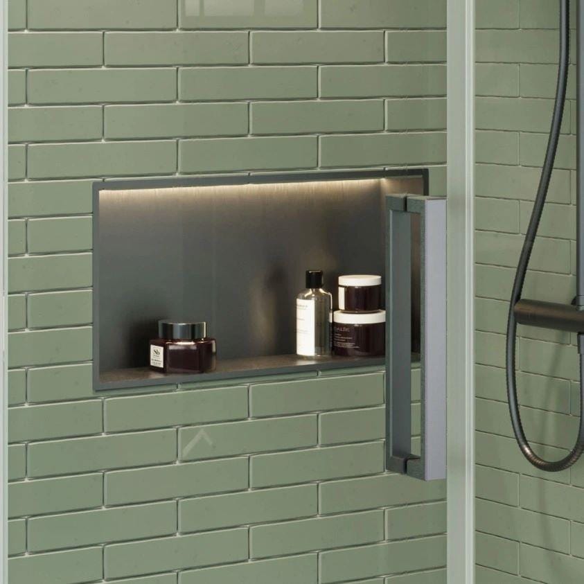 Crosswater Shelf Crosswater Rectangular Shower Niche with LED - 610 x 305mm