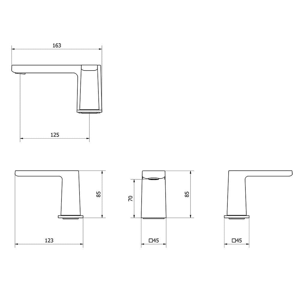 Crosswater 3 Tap Hole Basin Set Crosswater Marvel 3 Hole Basin Mixer Tap in Matt Black