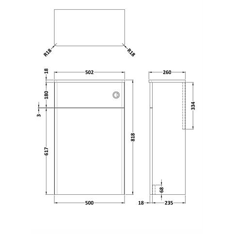 Aquarius WC Unit Aquarius Leighton 500mm WC Unit