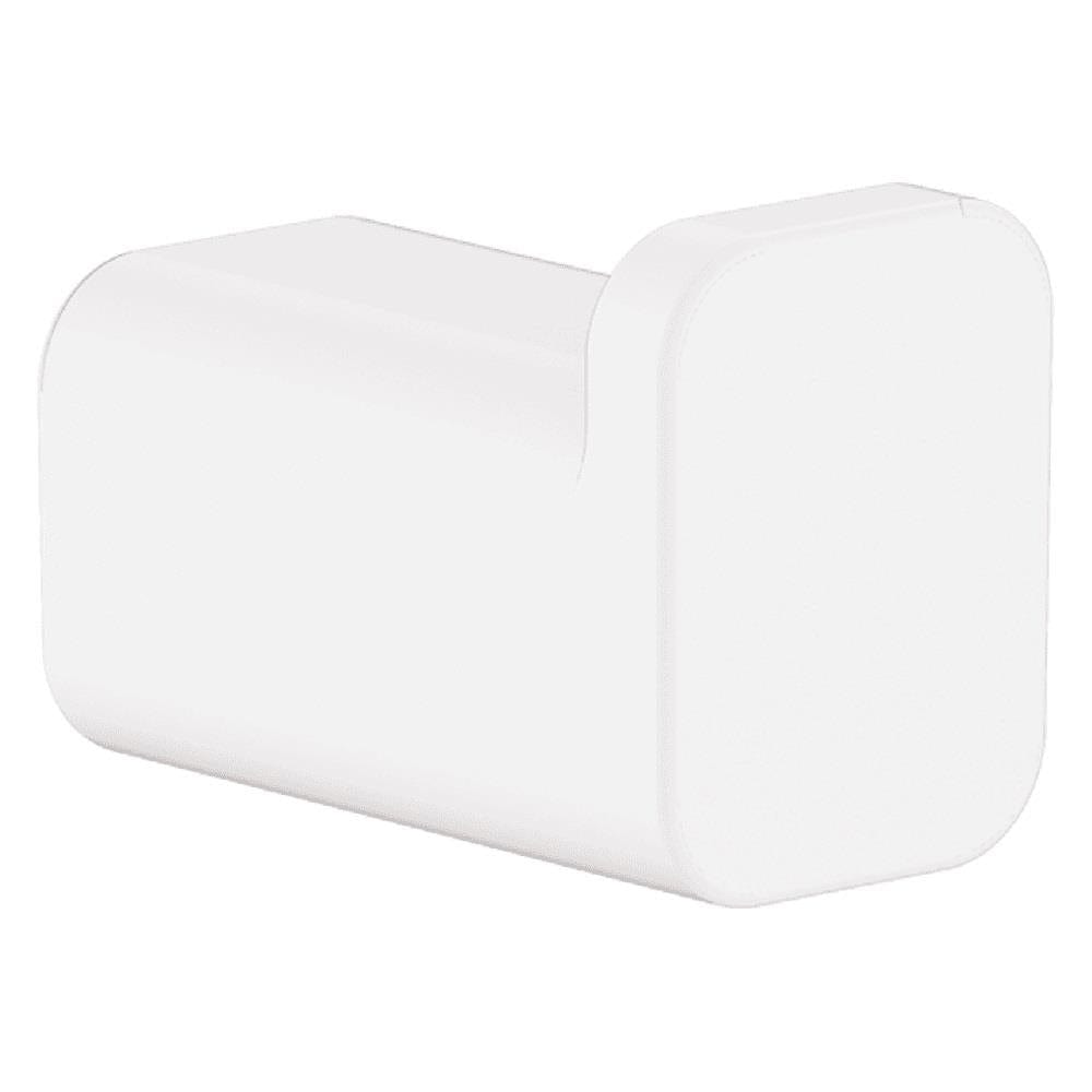 UK Bathroom Store Robe Hook Matt White Hansgrohe Addstoris Single Towel Robe Hook