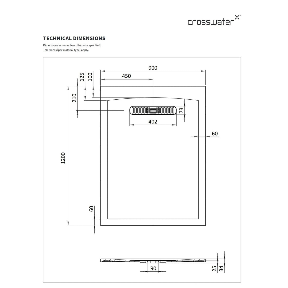 Crosswater Rectangle Shower Tray Crosswater Vito Rectangle 25mm Stone Resin Shower Tray