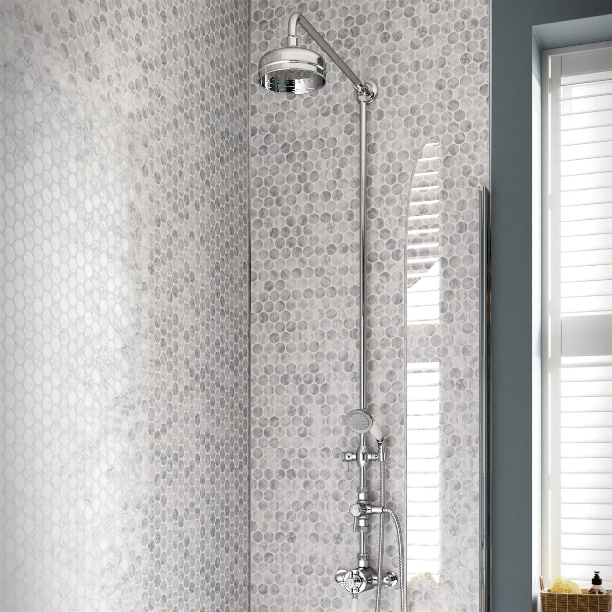 Heritage Exposed Shower Set Heritage Dawlish Exposed Shower Valve with Premium Fixed Riser Kit, Fixed Shower Head and Diverter to Handset