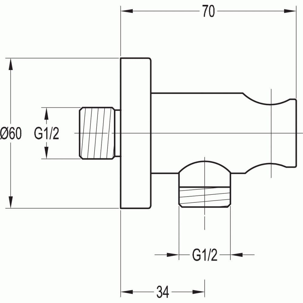 Flova Shower Brackets and Outlets Flova Levo Round Wall Outlet Elbow with Handset Holder