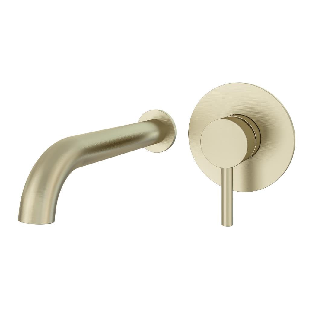 Aquarius Wall Mounted Bath Tap Brushed Brass Aquarius Curve Wall Mounted Bath Filler Mixer Tap