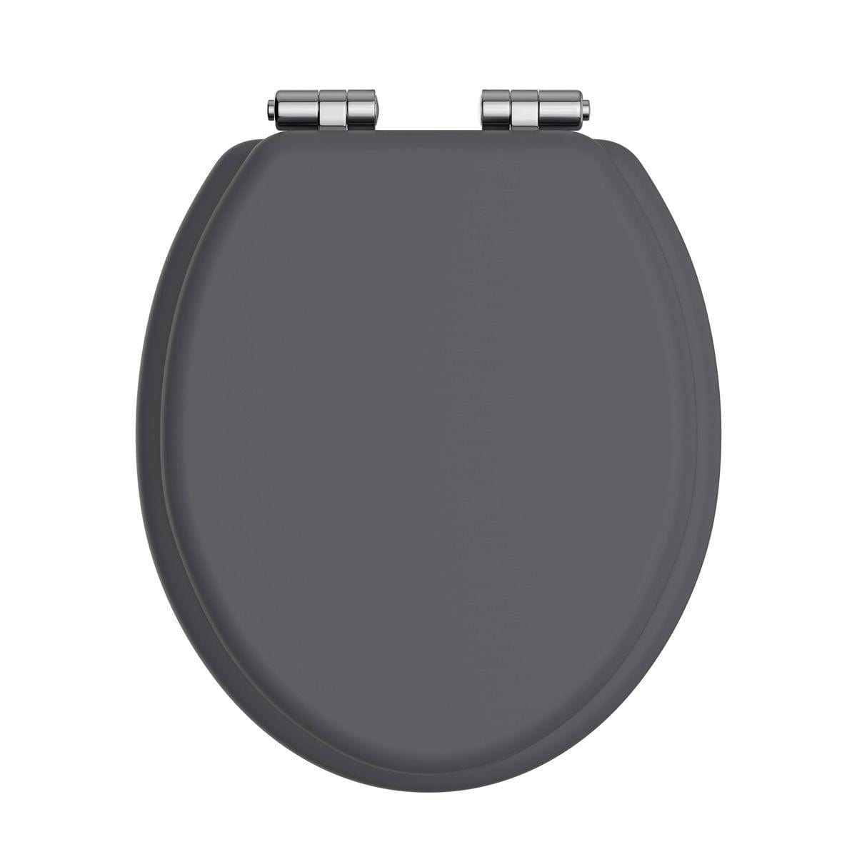 Heritage Toilet Seat Graphite / Chrome Heritage Soft Close Wooden Toilet Seat