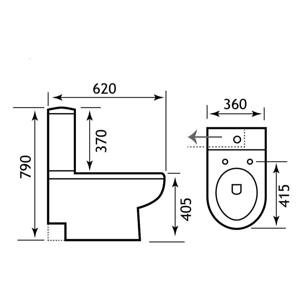Eastbrook Close Coupled Toilet Eastbrook Dura Close Coupled Side Exit Toilet with Soft Close Seat