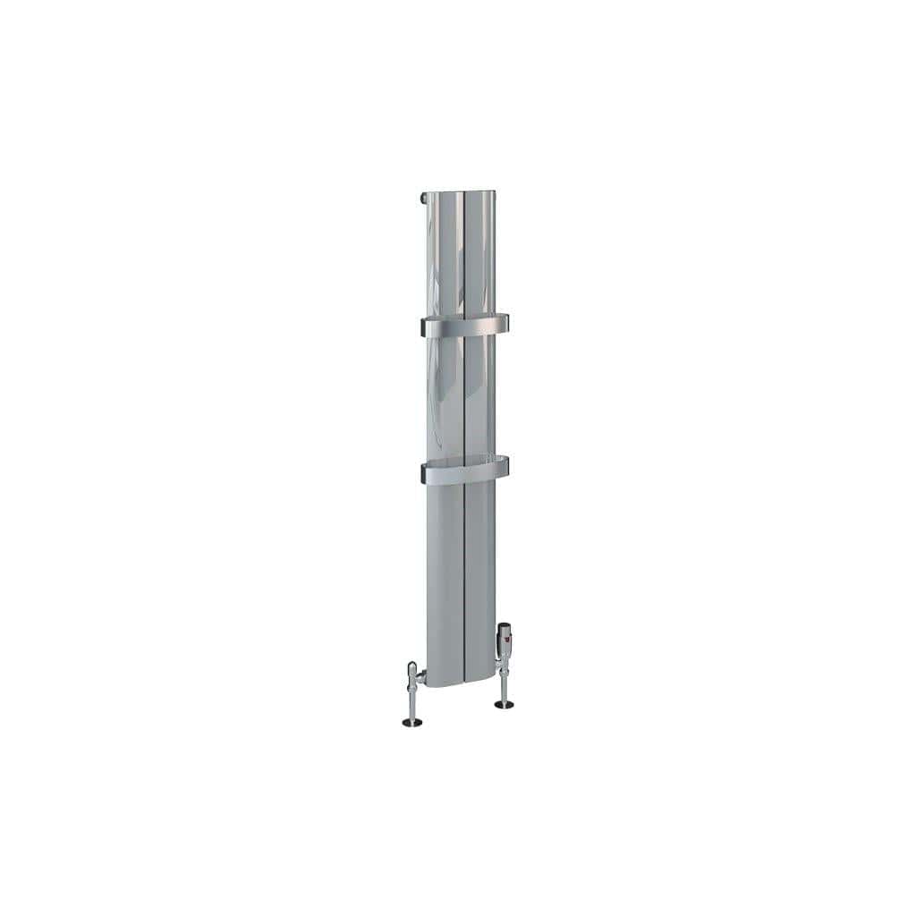 Eastbrook Panel Radiator Eastbrook Berlini Straight Vertical Aluminium Radiator in Polished Aluminium