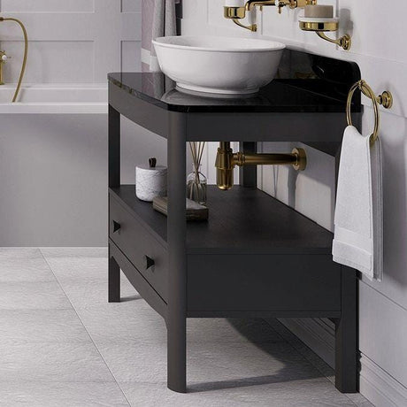 Burlington Floor Standing Vanity Unit Ashbee Grey / Marquina Burlington Guild Floor Standing 850mm Vanity Unit with Worktop