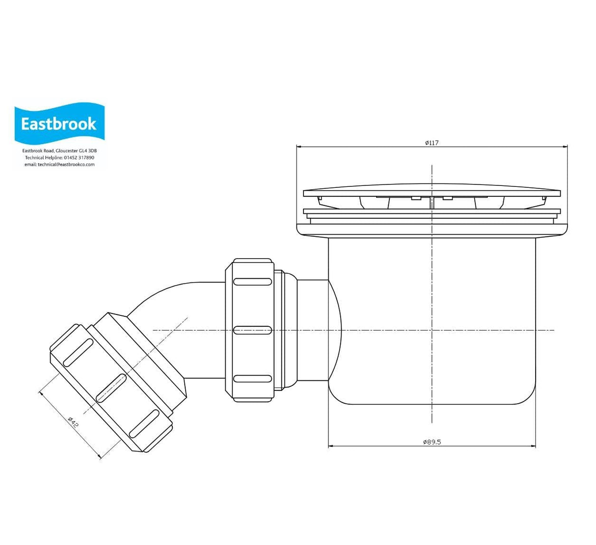 Eastbrook Eastbrook Volente 90mm Fast Flow Waste