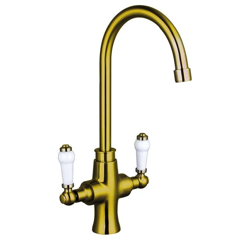 Aquarius Kitchen Tap Brushed Gold Aquarius TrueCook - Series 2 - Two Handle Kitchen Mixer Tap