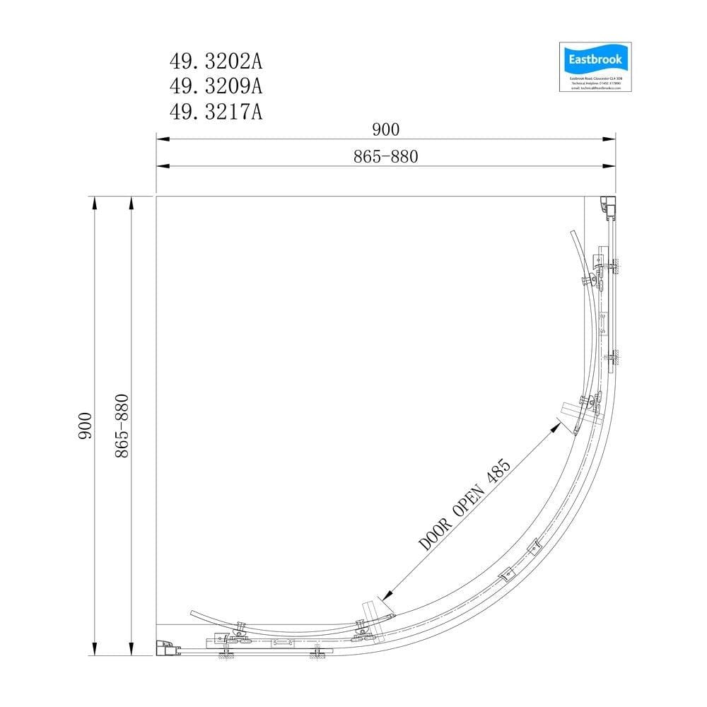 Eastbrook Quadrant Shower Enclosure Eastbrook Corniche 2000 8mm Quadrant Shower Enclosure