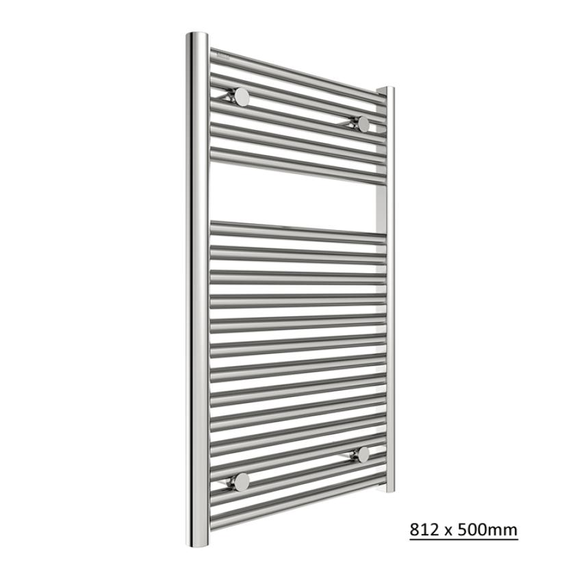 Tissino Ladder Rails 812 x 500 / Central Heating Tissino Hugo2 Designer Towel Radiator in Chrome