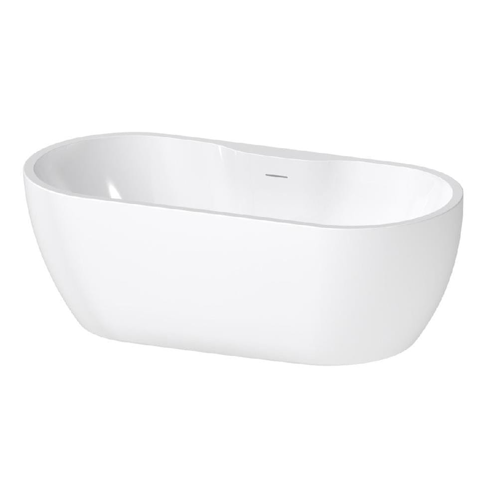 Aquarius Modern Freestanding Bath White Aquarius Luxor Freestanding Soaking Bath Tub - 1650 x 745mm - Gloss White