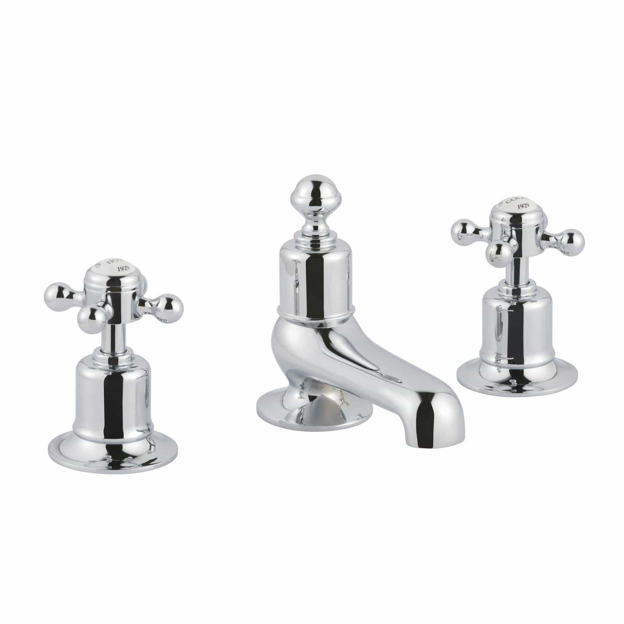 JTP Bath Mixer Chrome JTP Grosvenor Cross 3 Hole Deck Mounted Bath Filler Tap