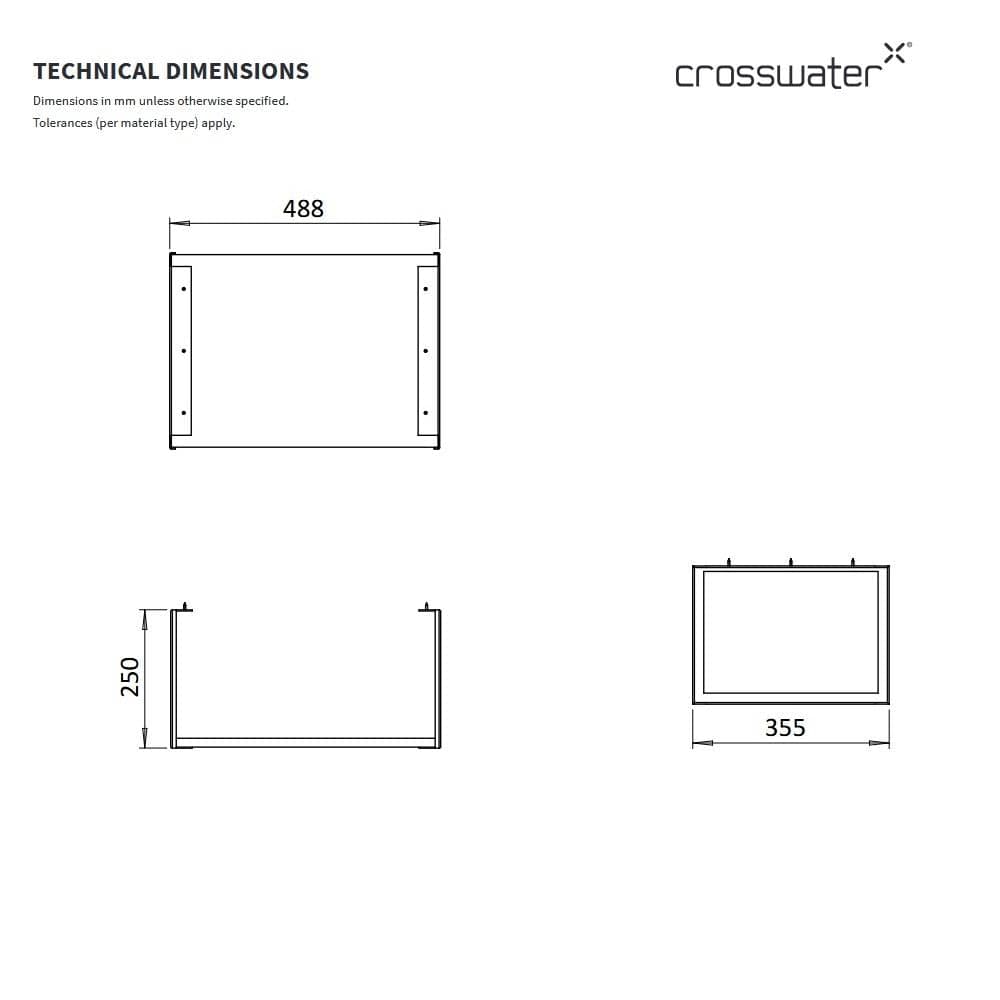 Crosswater Bathroom Furniture Accessory Crosswater Mada Optional Shelf and Frame