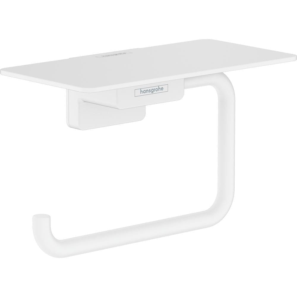 Hansgrohe Toilet Roll Holder Matt White Hansgrohe Addstoris Toilet Roll Holder with Shelf