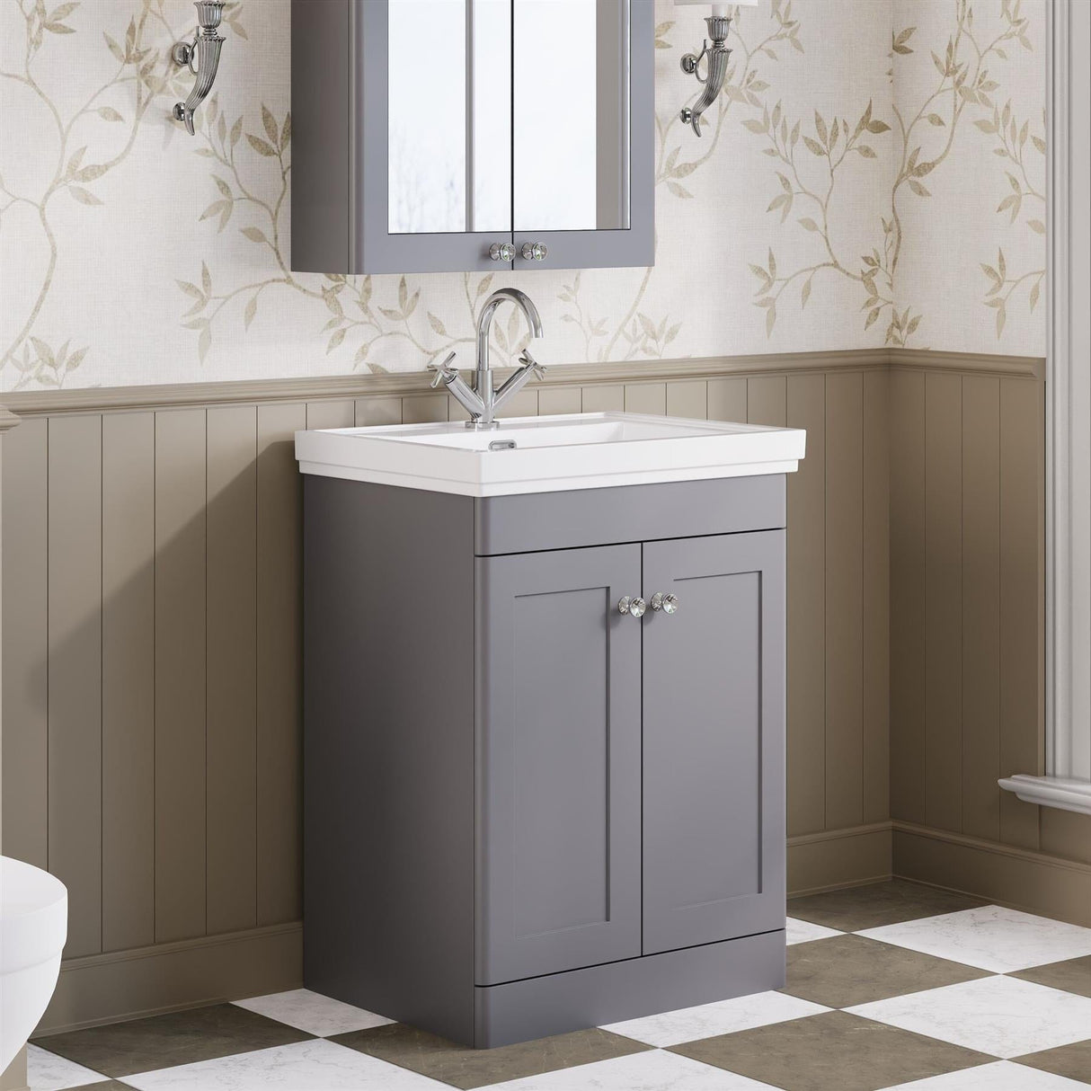 Aquarius Bathrooms Floor Standing Vanity Unit Aquarius Leighton 500mm Floor Standing Two Door Vanity Unit with Basin