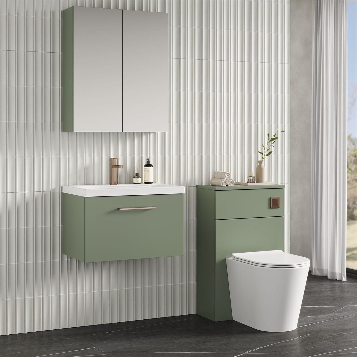 Aquarius Bathrooms Wall Mounted Vanity Unit Aquarius Brisbane 600mm Wall Hung 1 Drawer Vanity Unit with 1 Tap Hole Mid Edge Basin