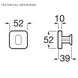 Roca Robe Hook Roca Victoria Square Double Robe Hook